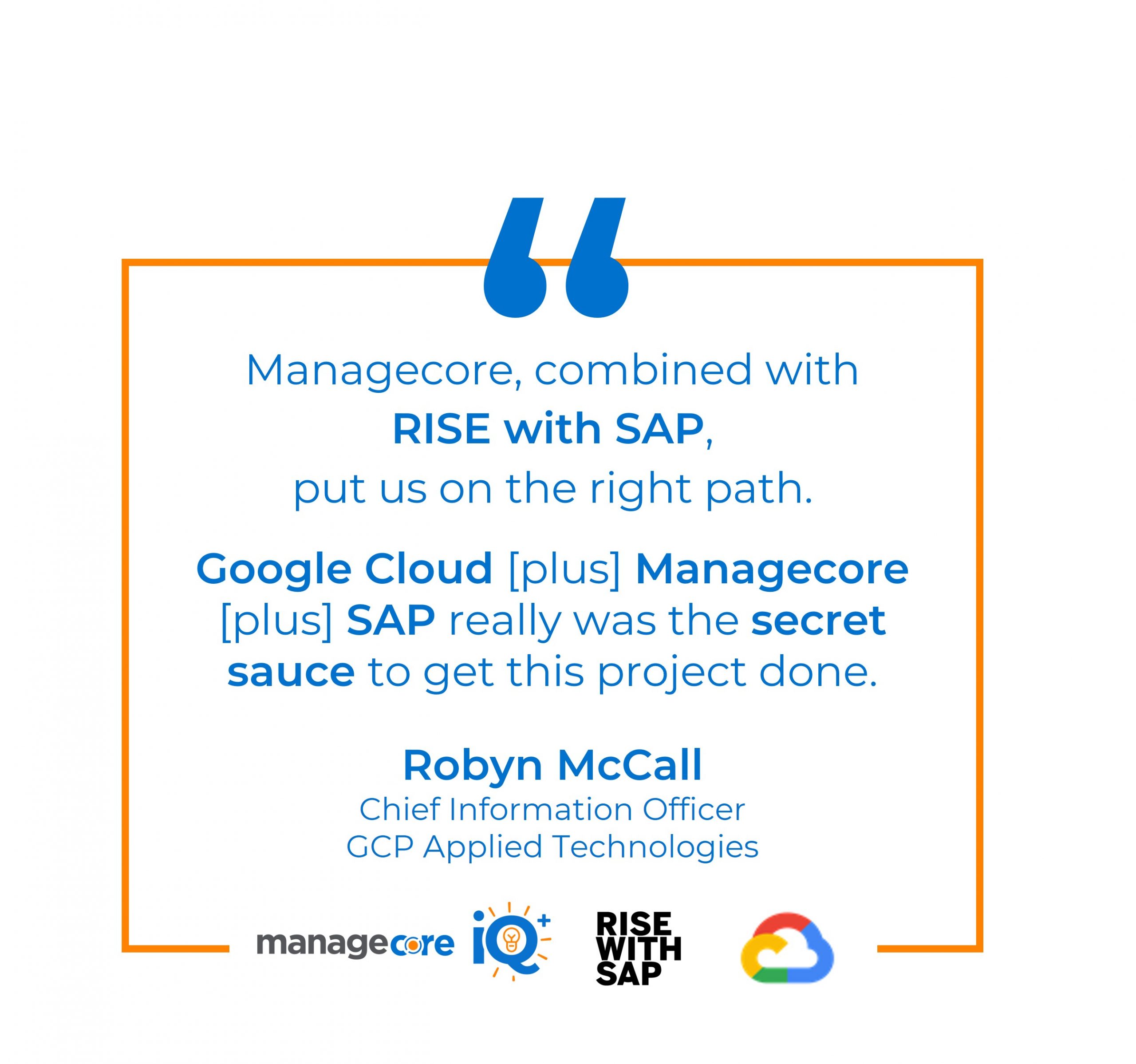 GCP Applied Technologies RISE with SAP powered by Google Cloud managed by Managecore