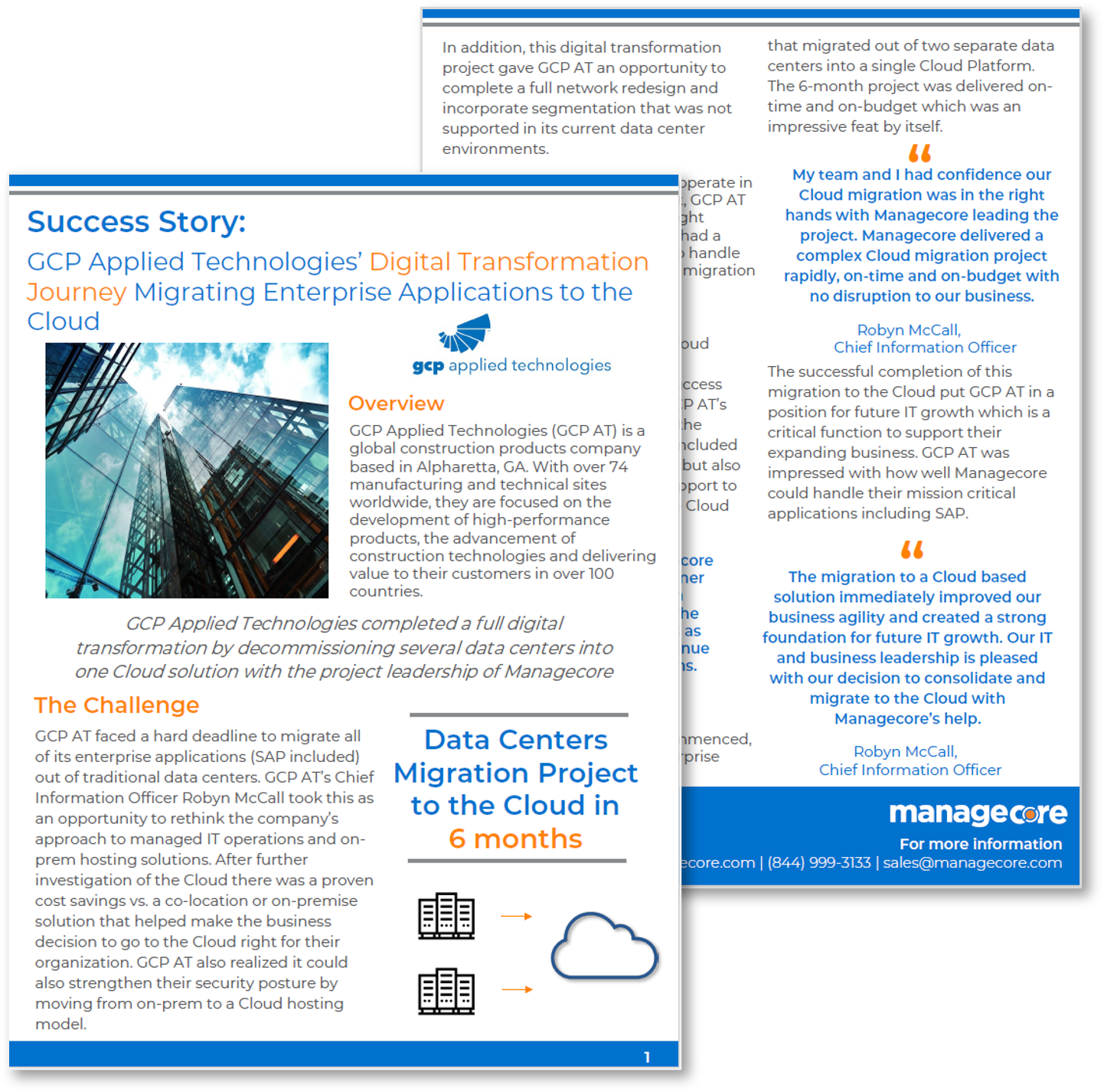 Managecore Customer GCP Applied Technologies Customer Case Study: Their digital transformation journey migrating and managing enterprise applications to the Cloud
