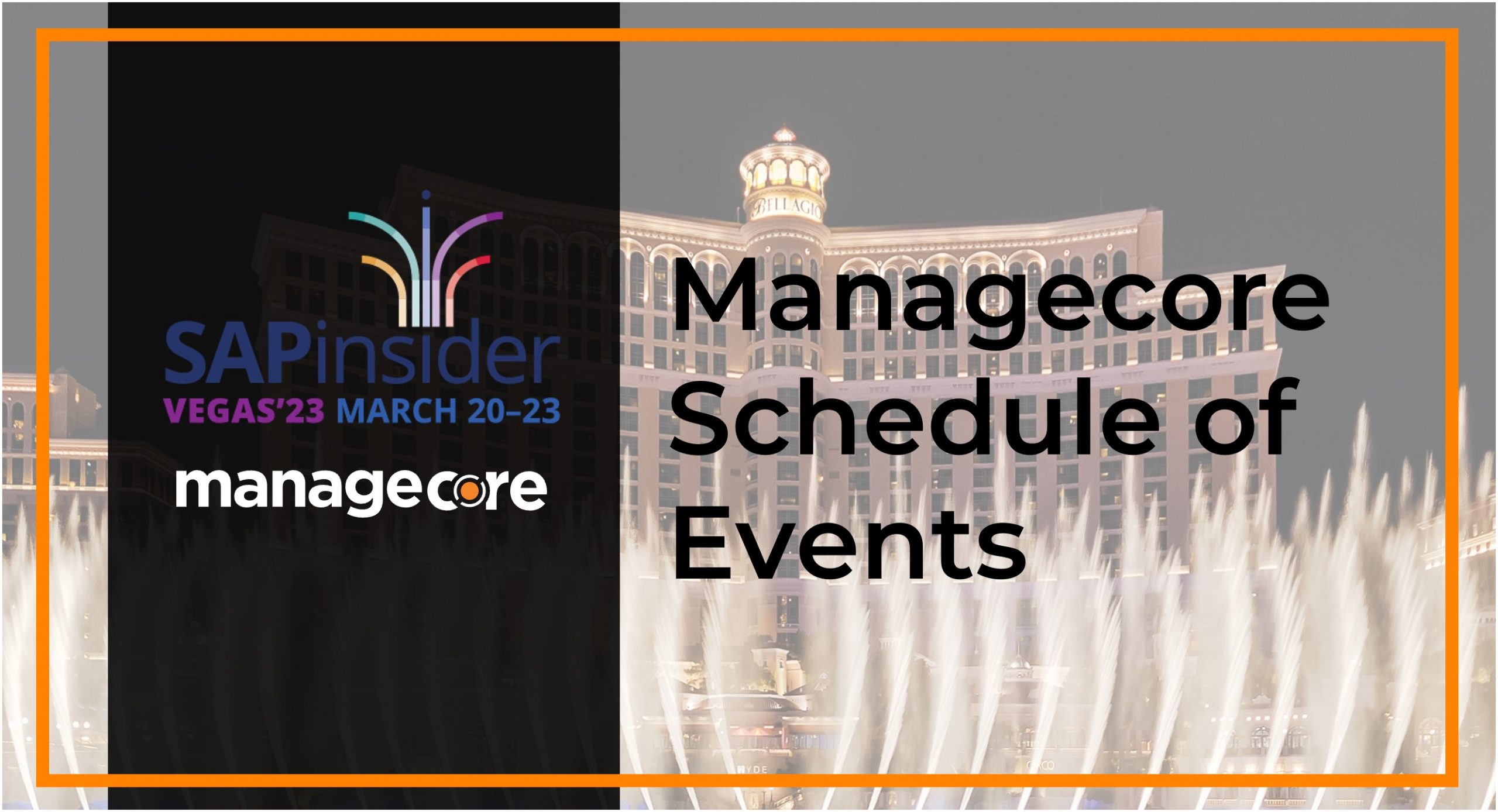 Managecore SAPInisder Conference 2023 schedule of events